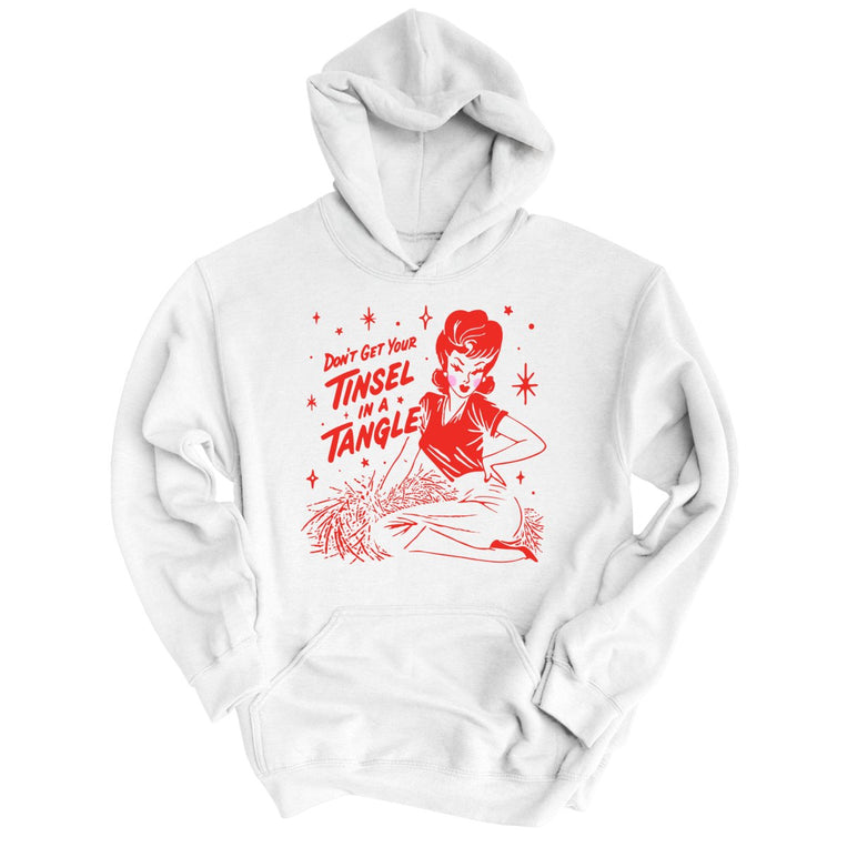 Don't Get Your Tinsel In A Tangle - White - Unisex Hoodie