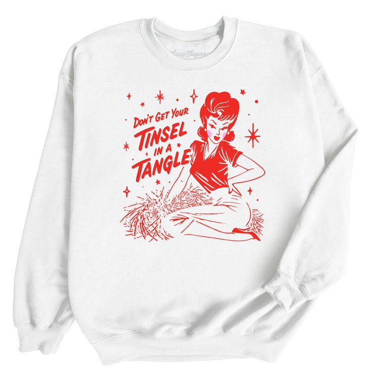 Don't Get Your Tinsel In A Tangle - White - Unisex Sweatshirt