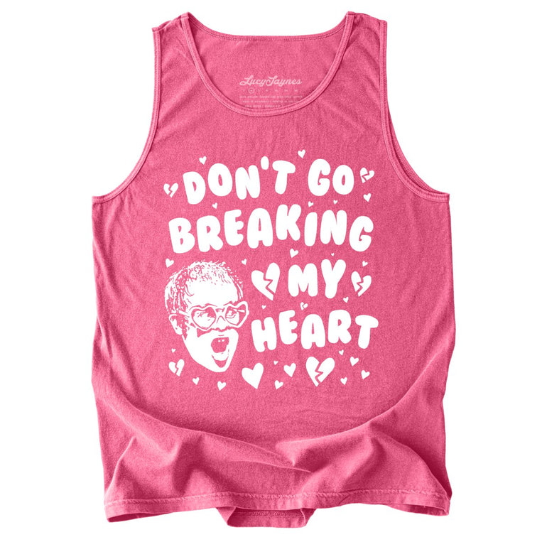 Don't Go Breaking My Heart Comfort Colors Graphic Tank Top - Crunchberry