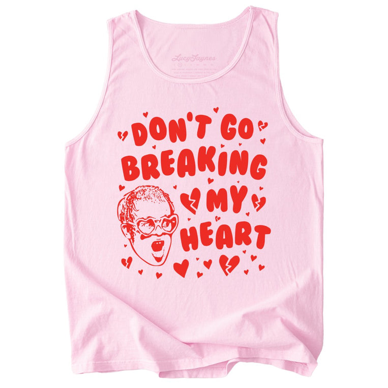 Don't Go Breaking My Heart Comfort Colors Graphic Tank Top - Blossom