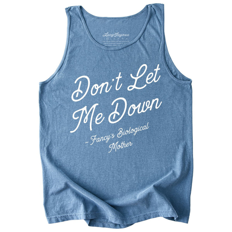 Don't Let Me Down Comfort Colors Graphic Tank Top - Blue Jean