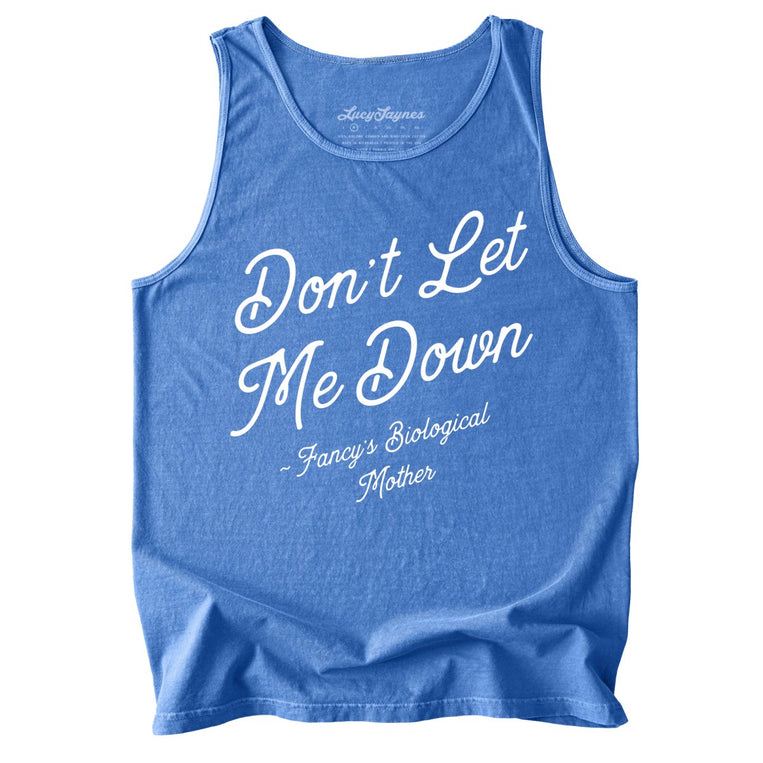 Don't Let Me Down Comfort Colors Graphic Tank Top - Flo Blue
