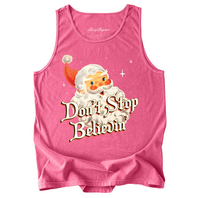 Don't Stop Believin' Comfort Colors Graphic Tank Top - Crunchberry