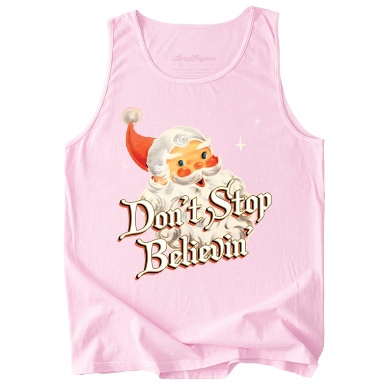 Don't Stop Believin' Comfort Colors Graphic Tank Top - Blossom