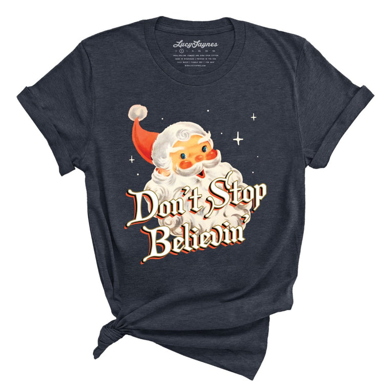 Don't Stop Believin' - Heather Navy - Full Front