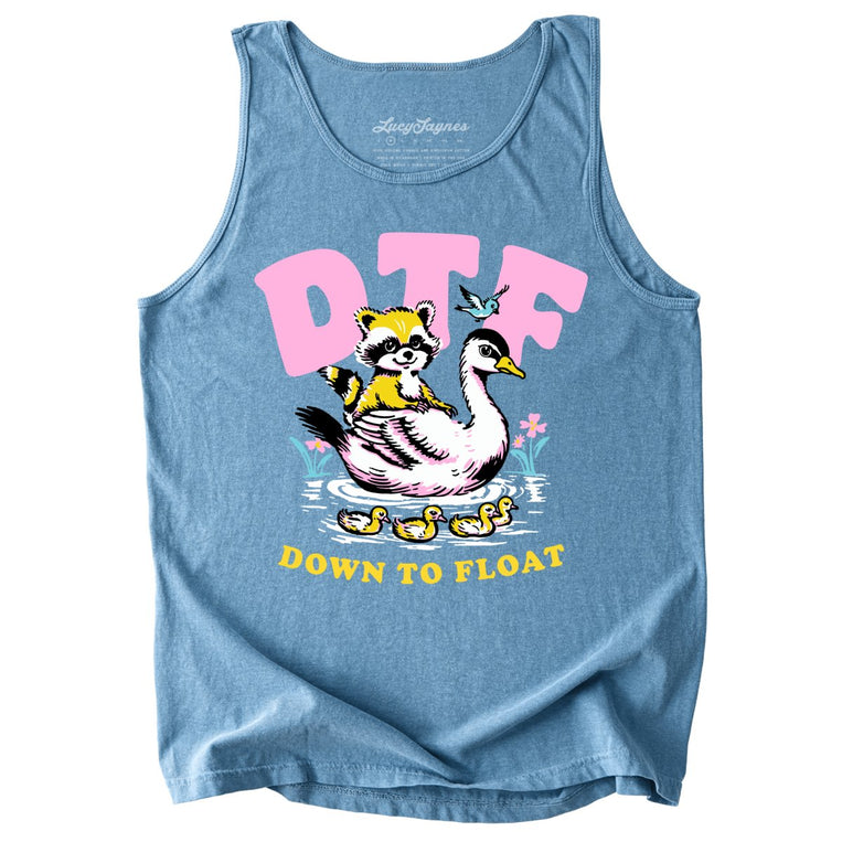 Down To Float Comfort Colors Graphic Tank Top - Ice Blue
