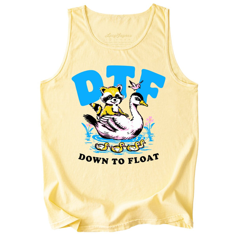 Down To Float Comfort Colors Graphic Tank Top - Butter