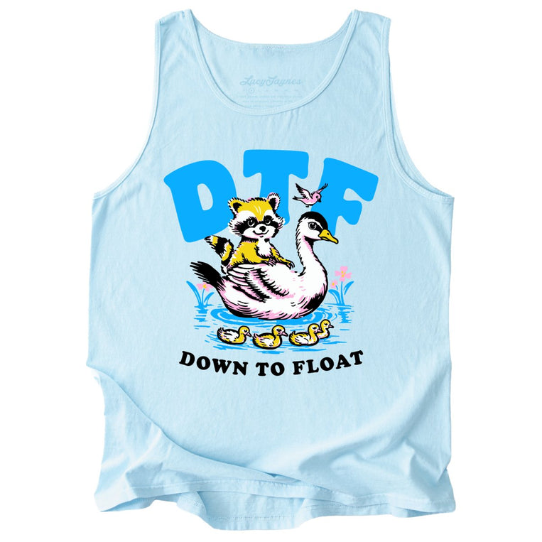 Down To Float Comfort Colors Graphic Tank Top - Chambray