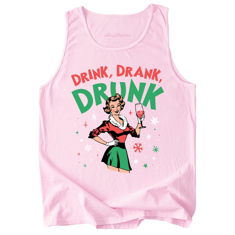 Drink Drank Drunk Comfort Colors Graphic Tank Top - Blossom