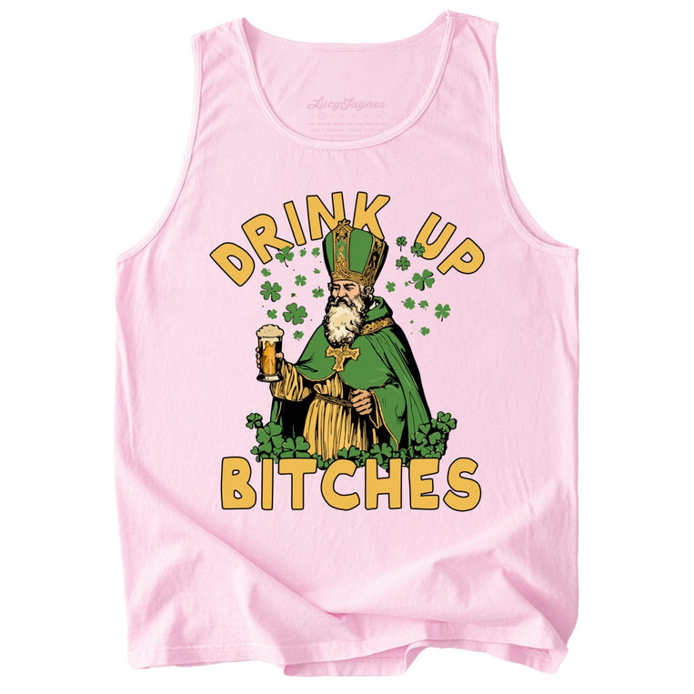 Drink Up Bitches Comfort Colors Graphic Tank Top - Blossom
