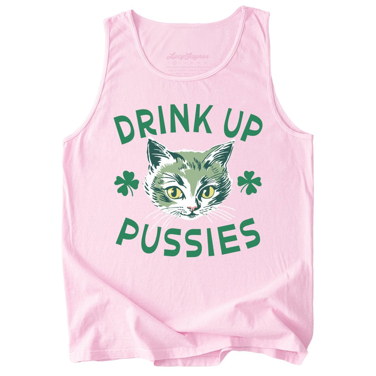 Drink Up Pussies Comfort Colors Graphic Tank Top - Blossom