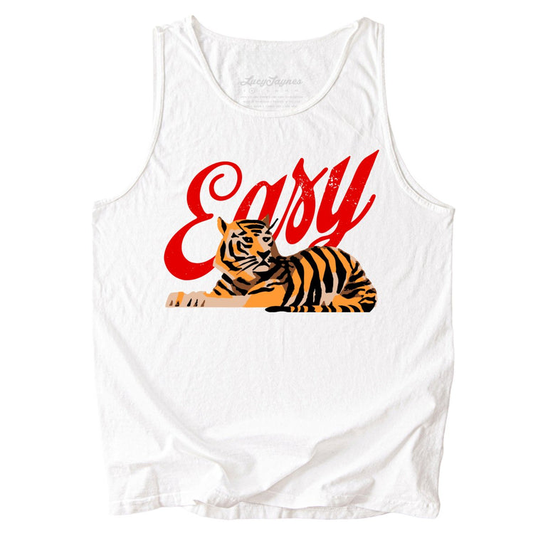 Easy Tiger Comfort Colors Graphic Tank Top - White