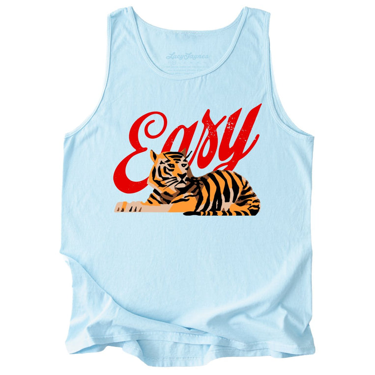 Easy Tiger Comfort Colors Graphic Tank Top - Chambray