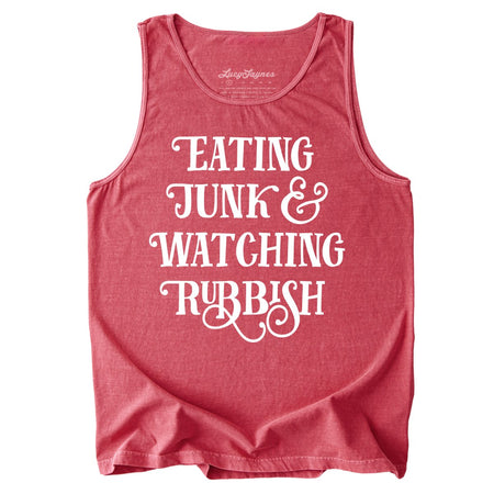 Eating Junk And Watching Rubbish Comfort Colors Tank Top