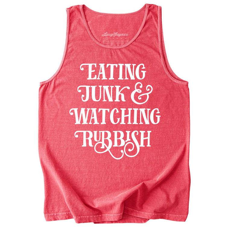 Eating Junk And Watching Rubbish Comfort Colors Graphic Tank Top - Watermelon