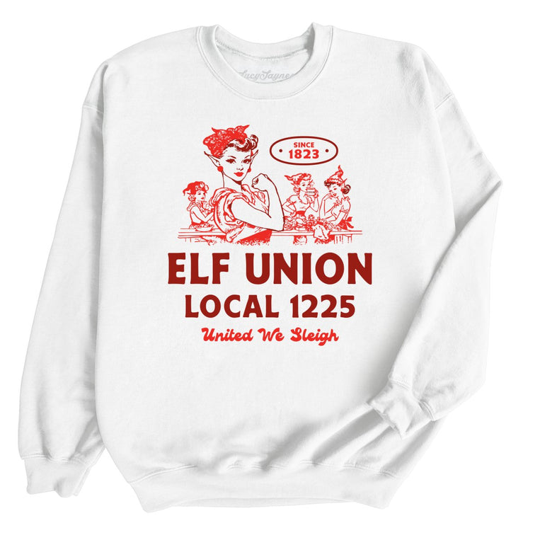 Elf Union Local 1225 - White - Unisex Sweatshirt