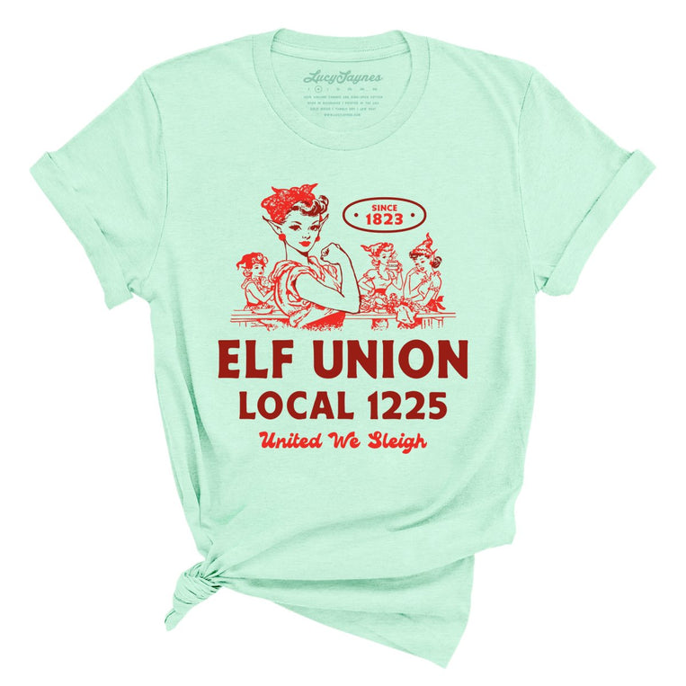 Elf Union Local 1225 - Heather Mint - Unisex T-Shirt