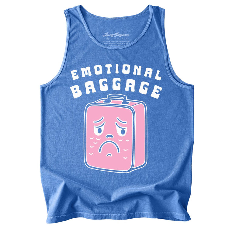 Emotional Baggage Comfort Colors Graphic Tank Top - Flo Blue
