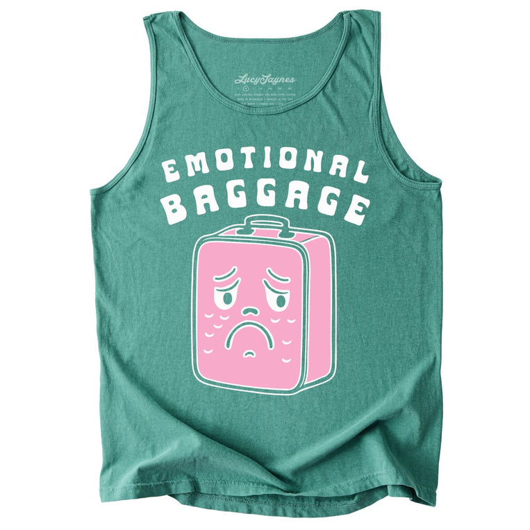 Emotional Baggage Comfort Colors Graphic Tank Top - Light Green