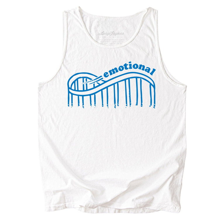 Emotional Roller Coaster Comfort Colors Graphic Tank Top - White