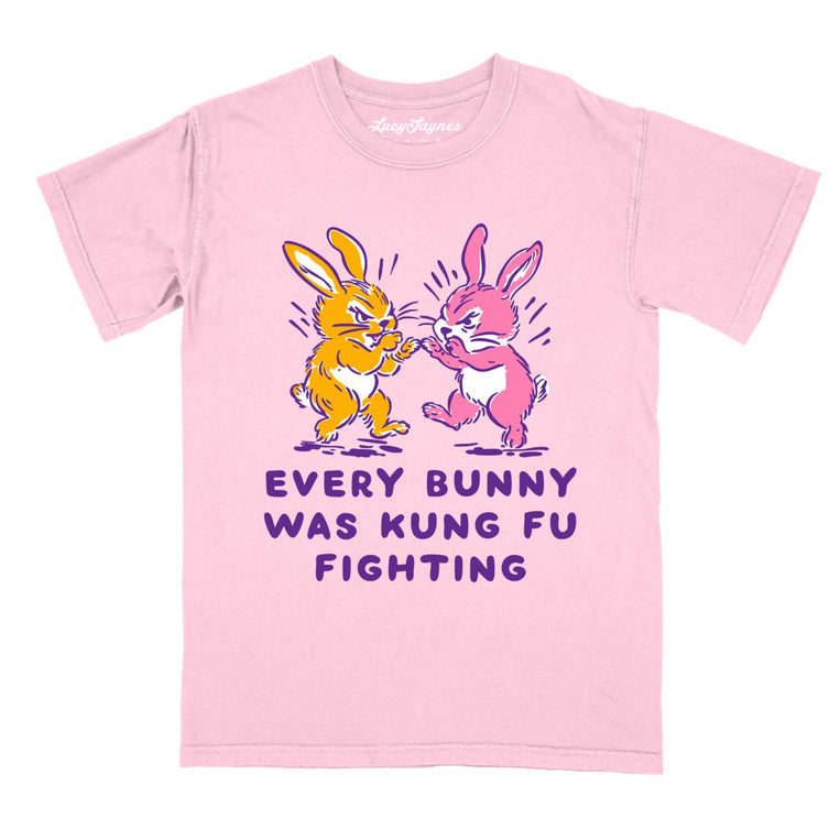 Every Bunny Was Kung Fu Fighting - Blossom - Comfort Colors Tee