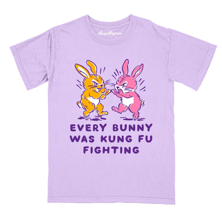 Every Bunny Was Kung Fu Fighting - Orchid - Comfort Colors Tee