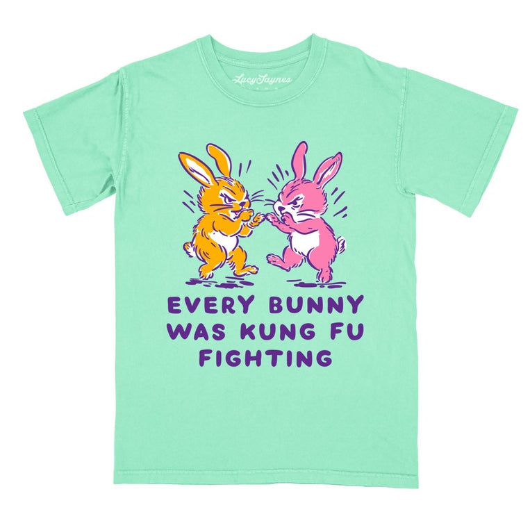Every Bunny Was Kung Fu Fighting - Island Reef - Comfort Colors Tee