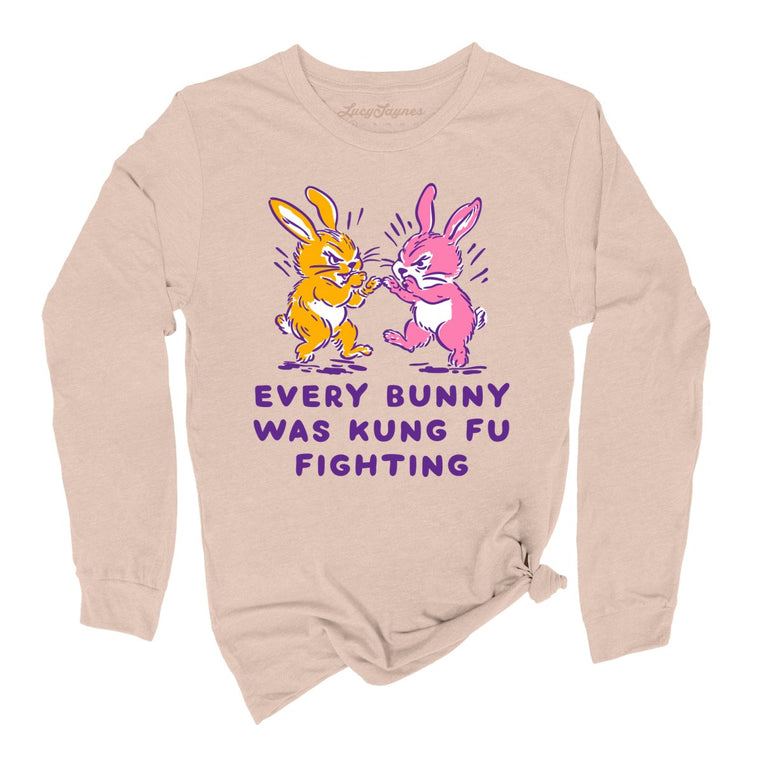 Every Bunny Was Kung Fu Fighting - Sand Dune - Unisex Long Sleeve T-Shirt