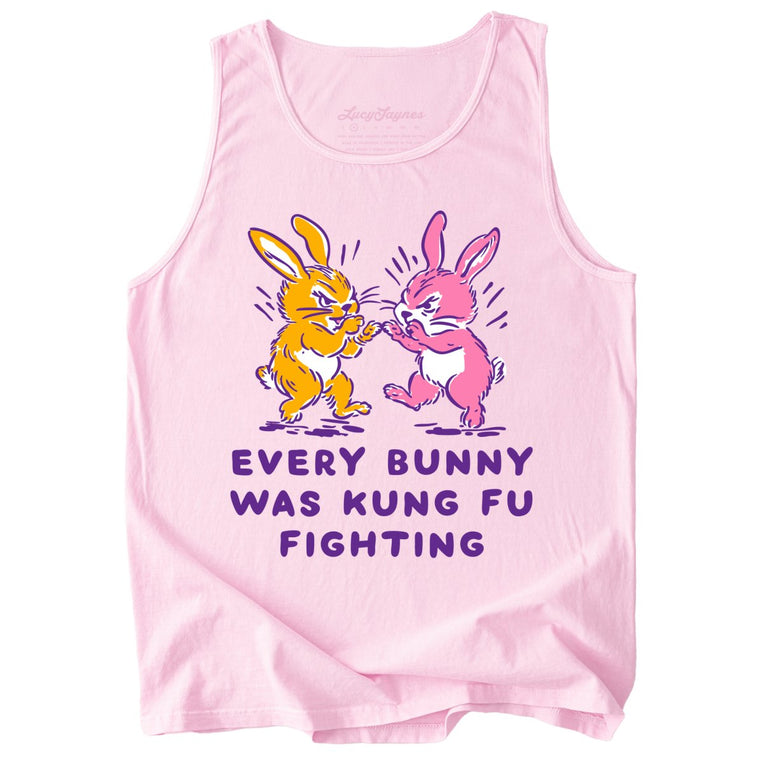 Every Bunny Was Kung Fu Fighting Comfort Colors Graphic Tank Top
