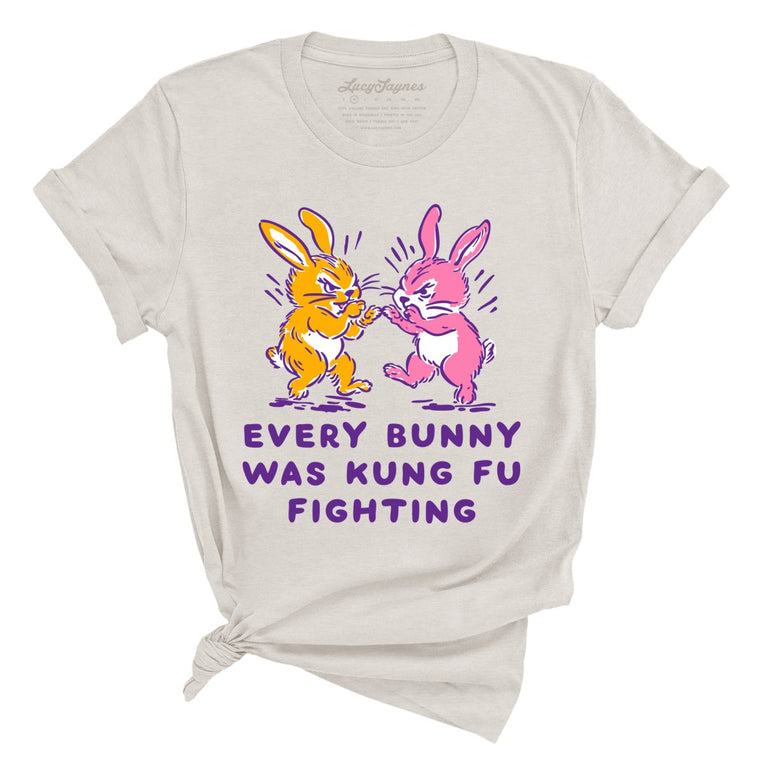 Every Bunny Was Kung Fu Fighting - Heather Dust - Unisex T-Shirt