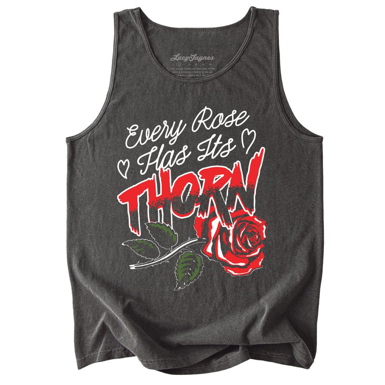 Every Rose Has It's Thorn Comfort Colors Graphic Tank Top - Pepper