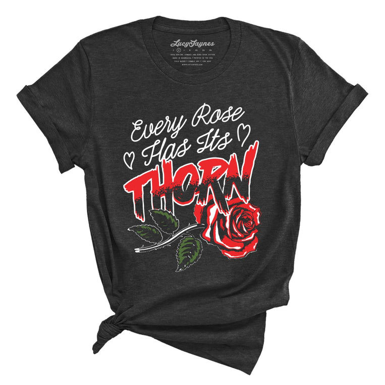 Every Rose Has It's Thorn - Dark Grey Heather - Full Front