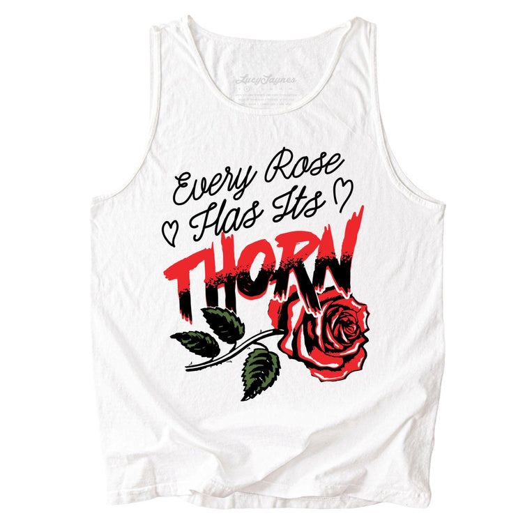 Every Rose Has It's Thorn Comfort Colors Graphic Tank Top - White