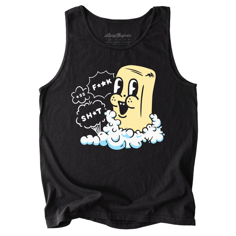 Excited Soap Bar Comfort Colors Graphic Tank Top - Black