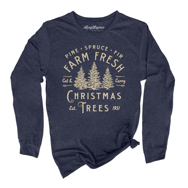 Farm Fresh Christmas Trees - Heather Navy - Full Front