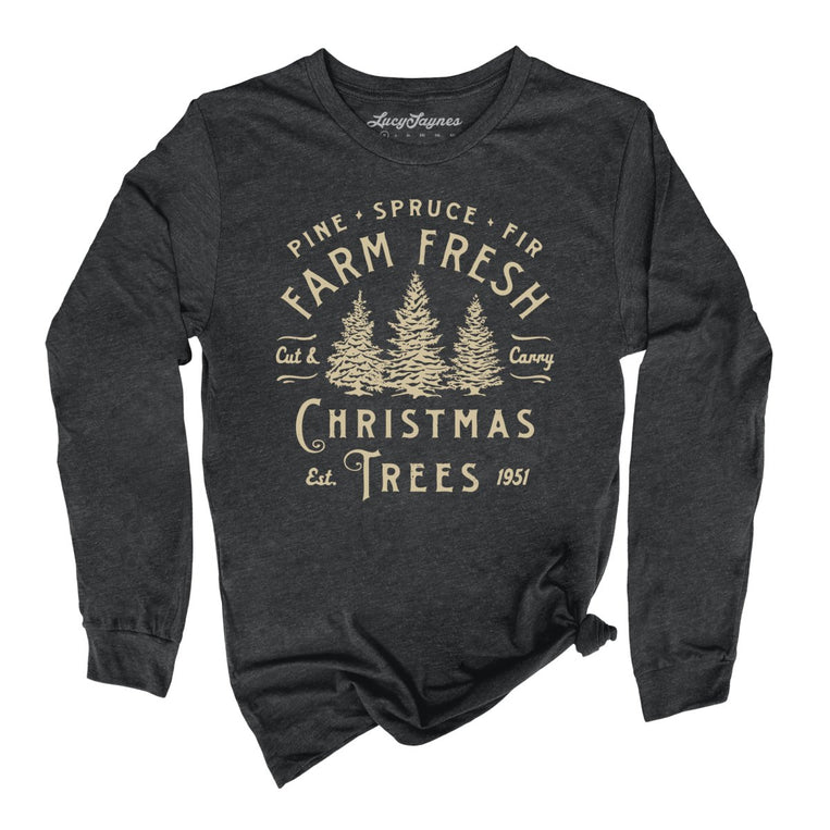 Farm Fresh Christmas Trees - Dark Grey Heather - Full Front