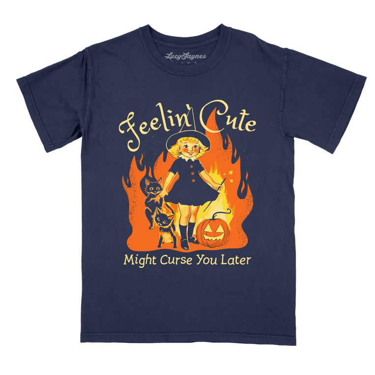 Feelin' Cute Might Curse You Later - True Navy - Full Front