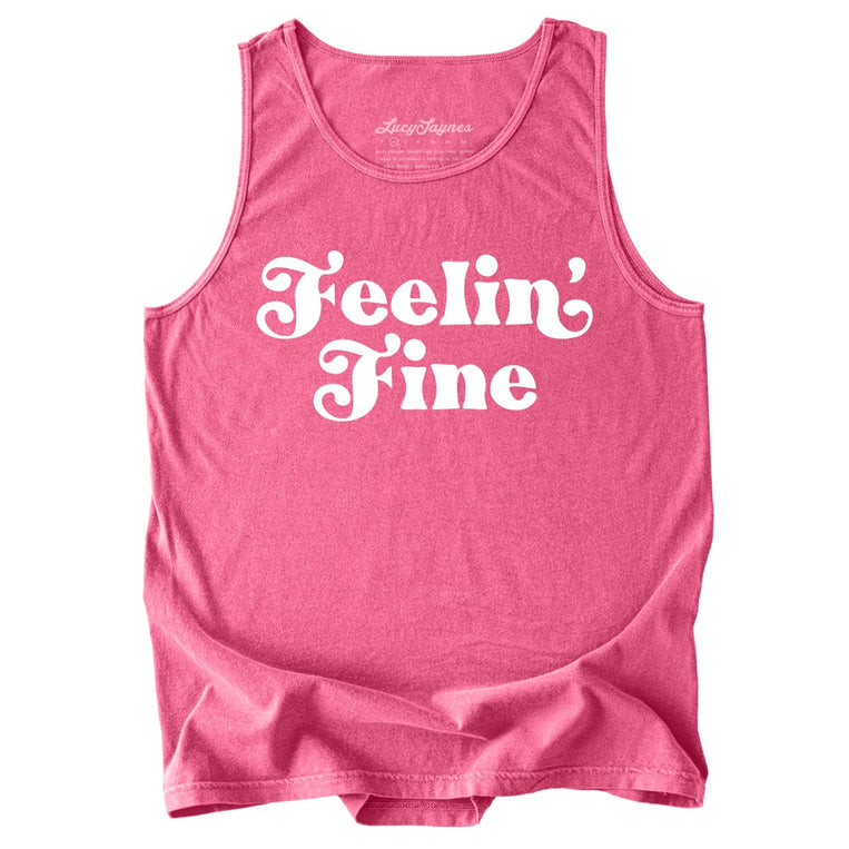 Feelin' Fine Comfort Colors Graphic Tank Top - Crunchberry