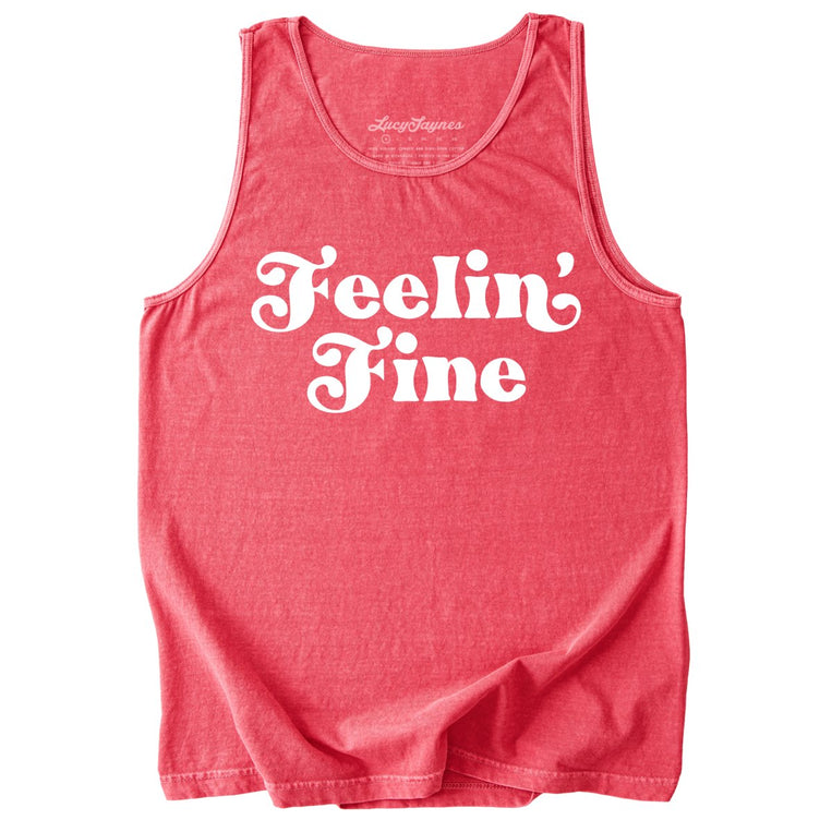 Feelin' Fine Comfort Colors Graphic Tank Top - Watermelon