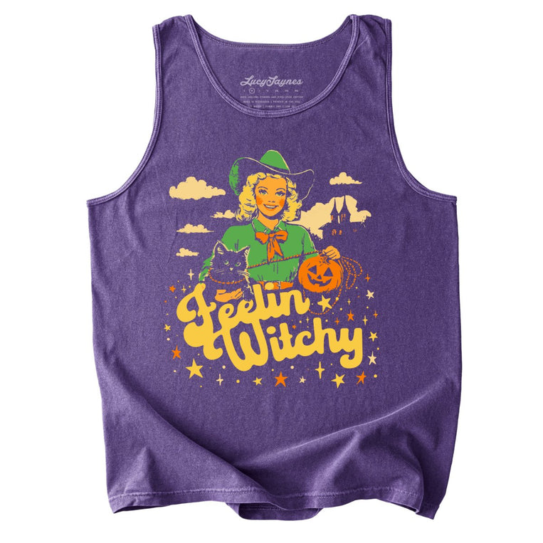 Feelin' Witchy Comfort Colors Graphic Tank Top - Grape