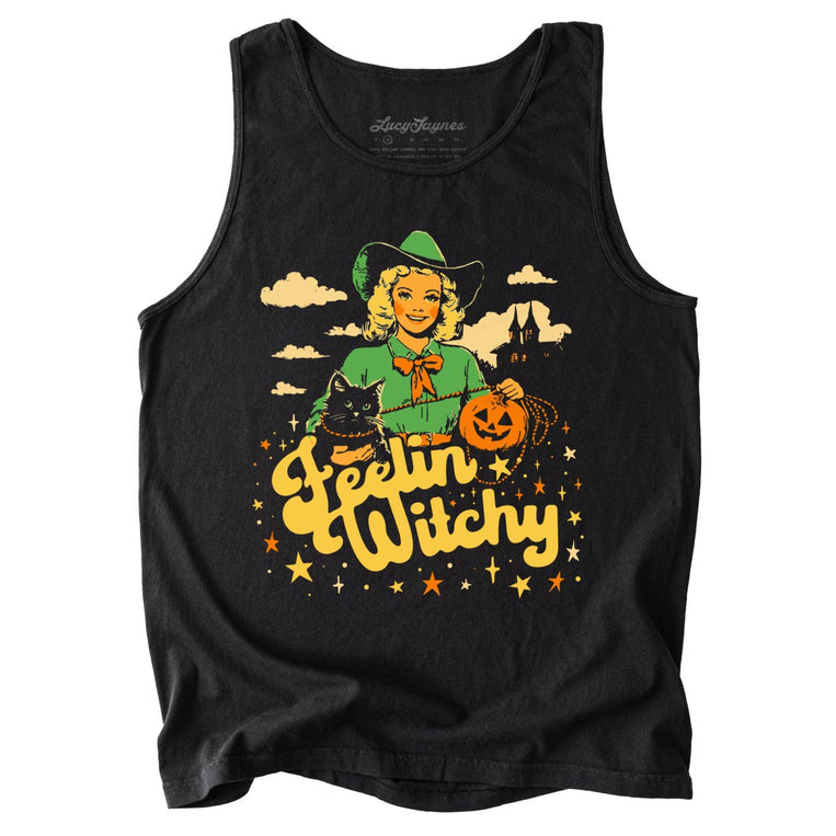 Feelin' Witchy Comfort Colors Graphic Tank Top - Black
