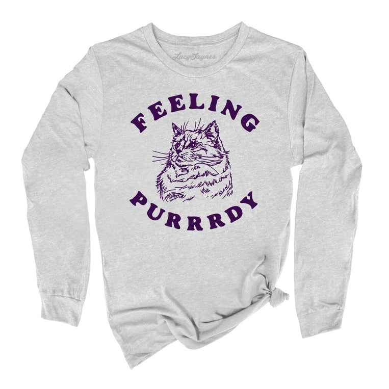 Feeling Purrrdy - Athletic Heather - Full Front
