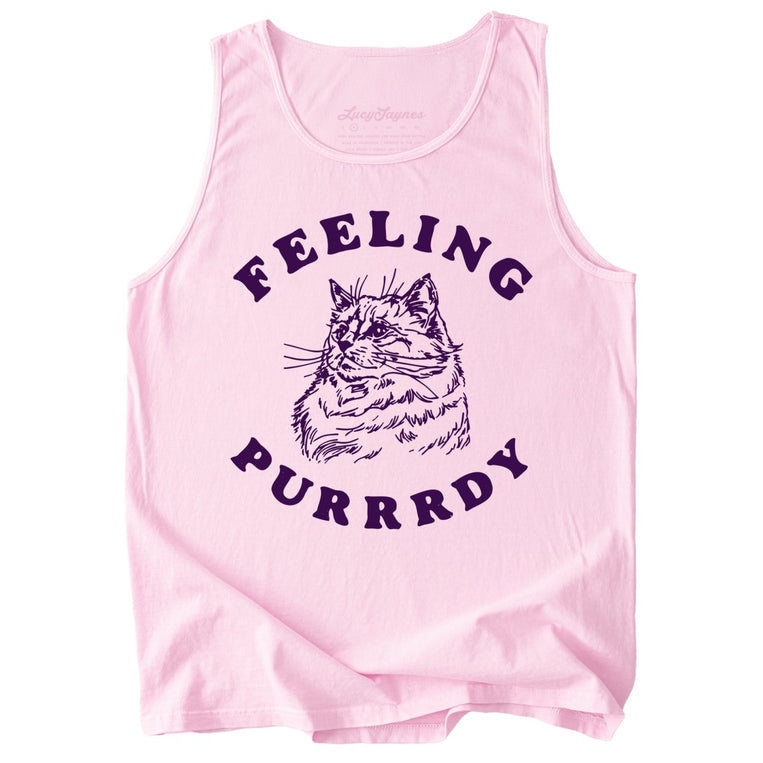 Feeling Purrrdy Comfort Colors Graphic Tank Top