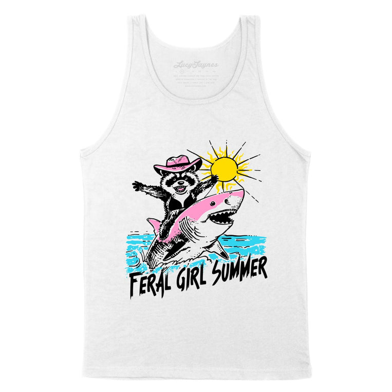 Feral Girl Summer - White - Unisex Tank Top