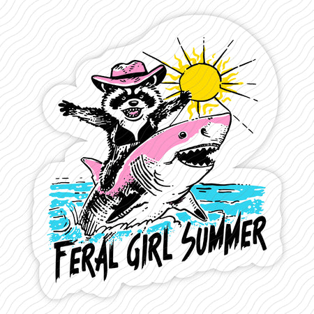 Feral Girl Summer Sticker
