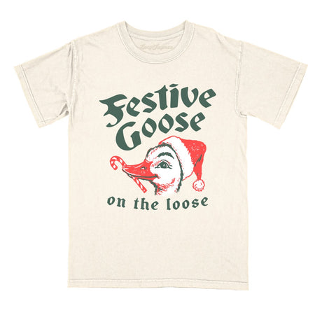 Festive Goose On The Loose Comfort Colors Tee