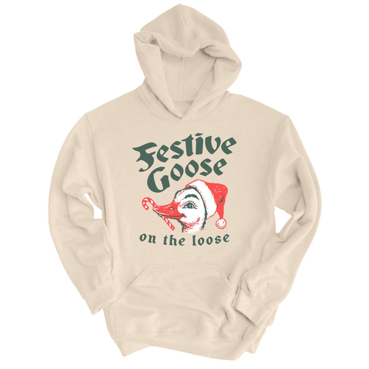 Festive Goose On The Loose Hoodie