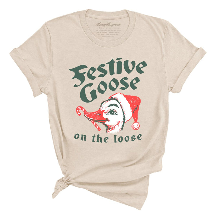 Festive Goose On The Loose Tee