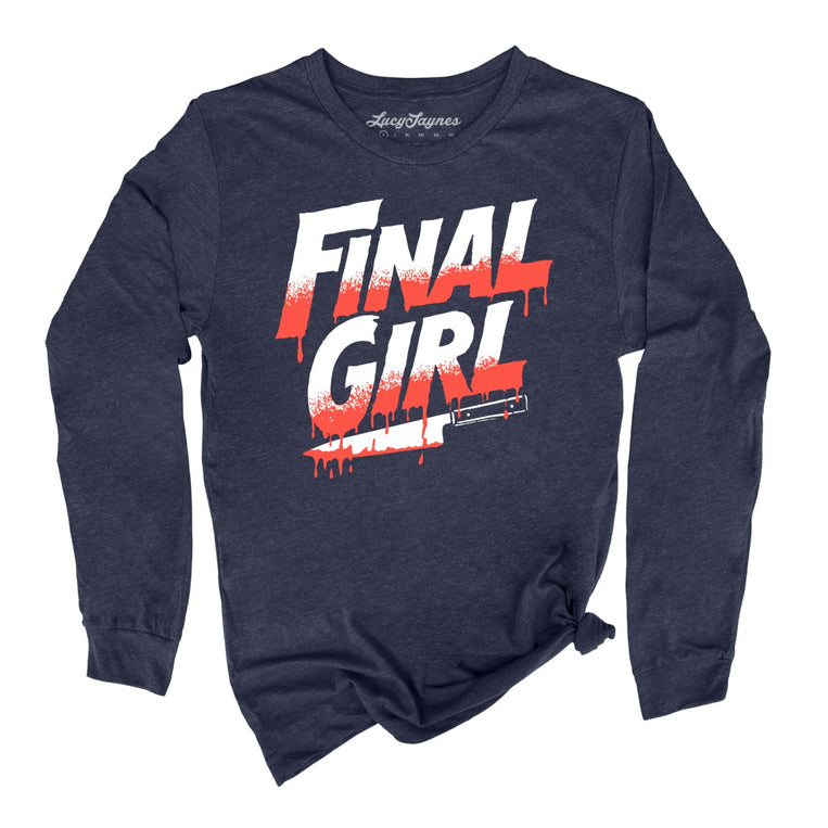 Final Girl - Heather Navy - Unisex Long Sleeve T-Shirt