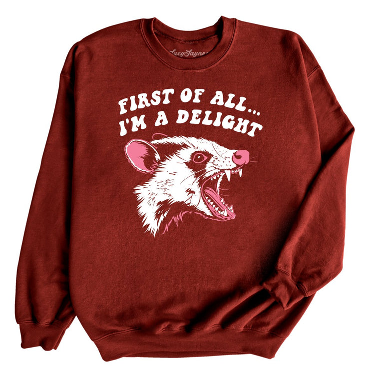 First Of All I'm A Delight - Garnet - Full Front